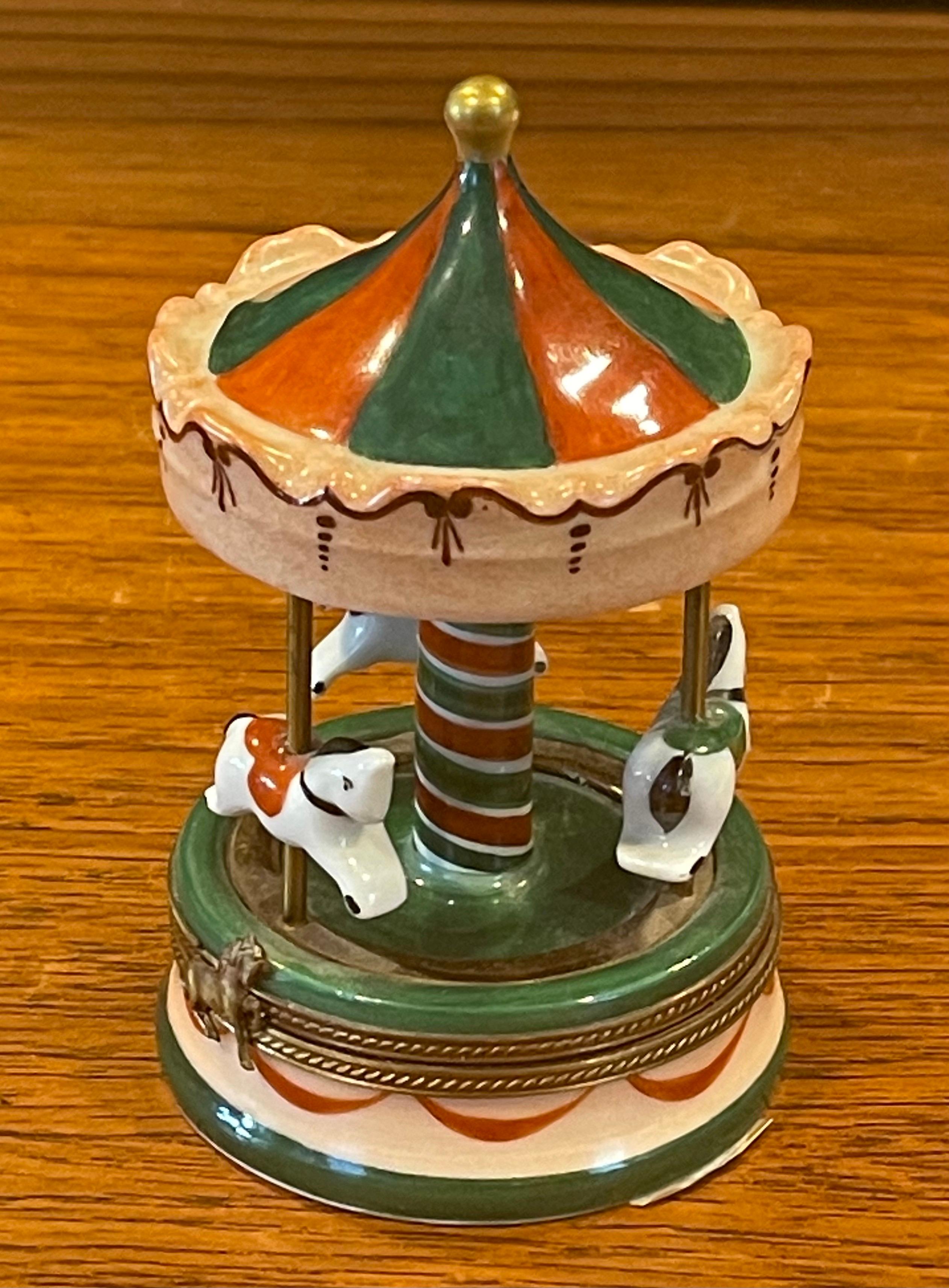 vintage carousel music box