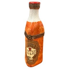 Porcelain Peint Main Scotch Whiskey Trinket Box by Limoges