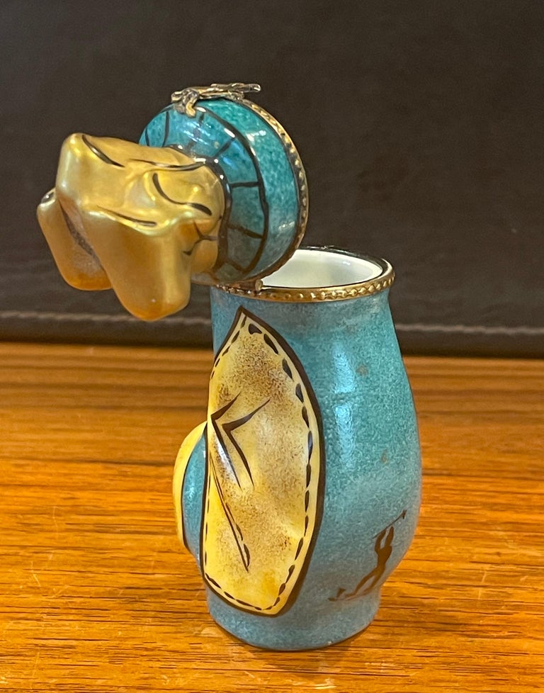 Porcelain Peint Main Set of Golf Clubs Trinket Box by Limoges For Sale at 1stDibs