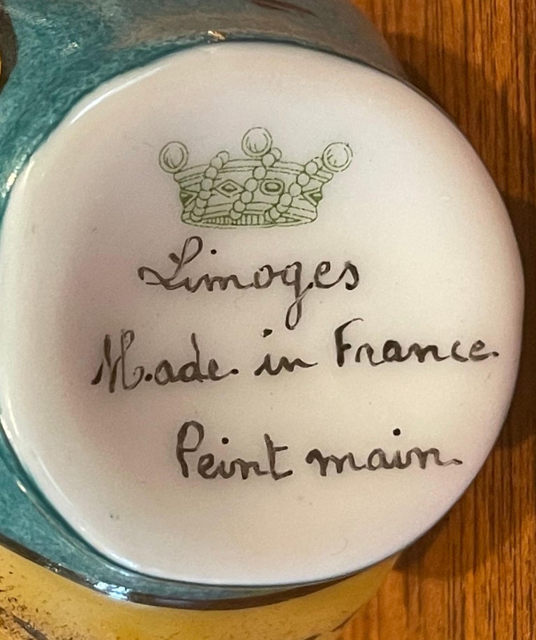 Porcelain Peint Main Set of Golf Clubs Trinket Box by Limoges For Sale at 1stDibs