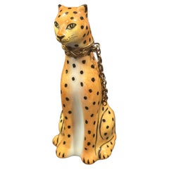 Boîte à bijoux Peint Main Vintage Cheetah / Leopard de Limoges