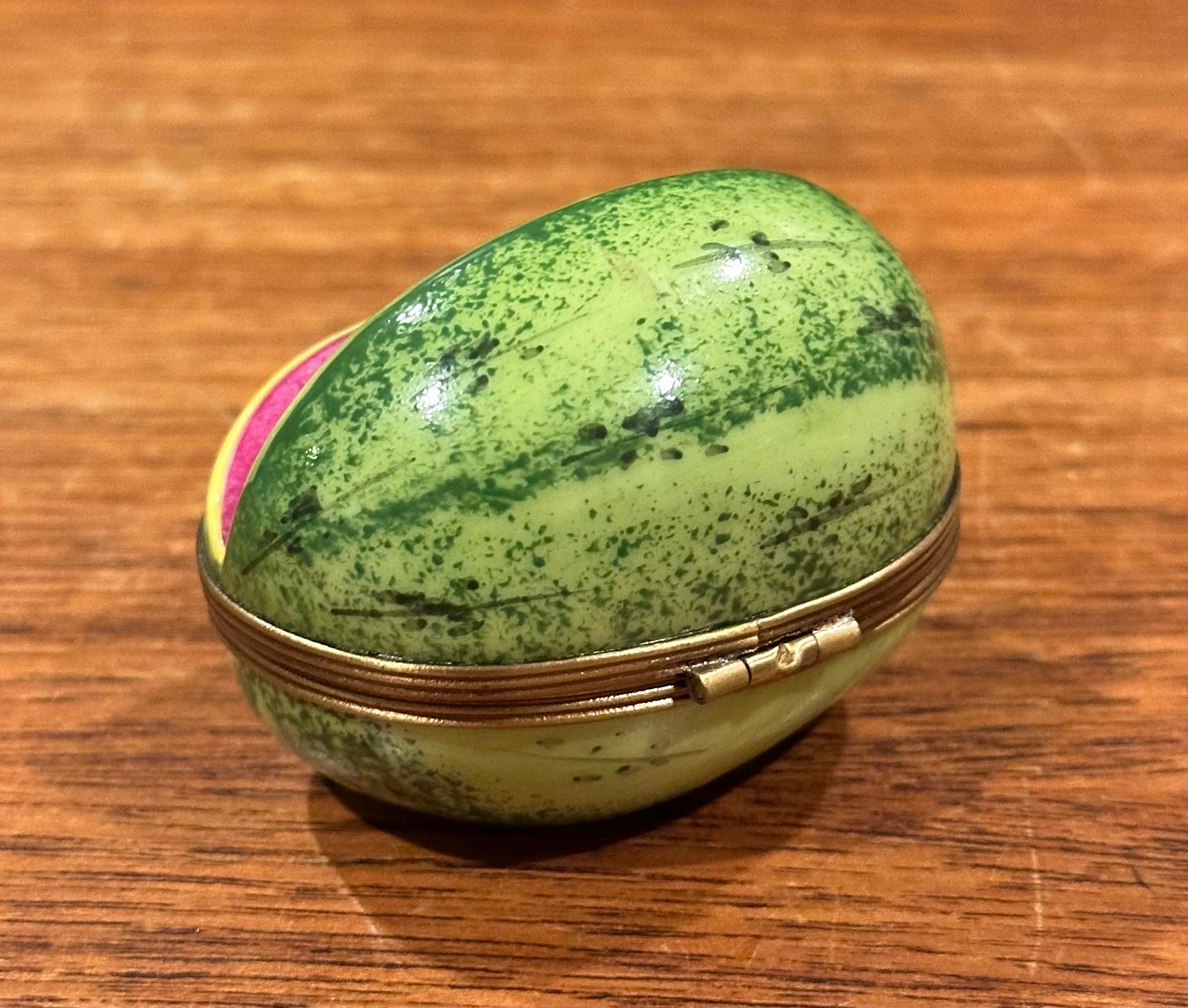 Caja de baratijas de porcelana Peint Main Vintage Cut Watermelon de Limoges 3