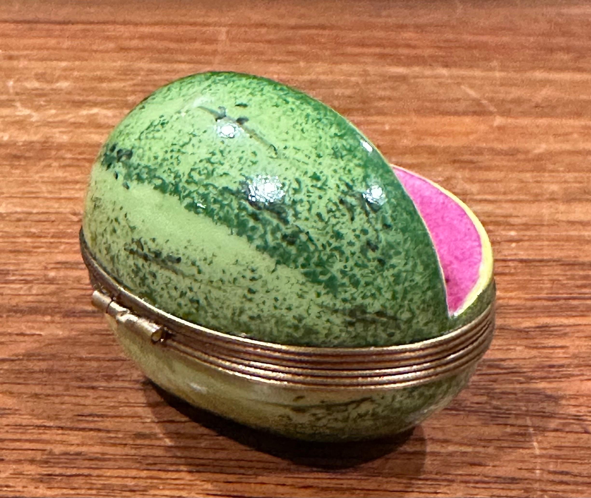 Caja de baratijas de porcelana Peint Main Vintage Cut Watermelon de Limoges 4