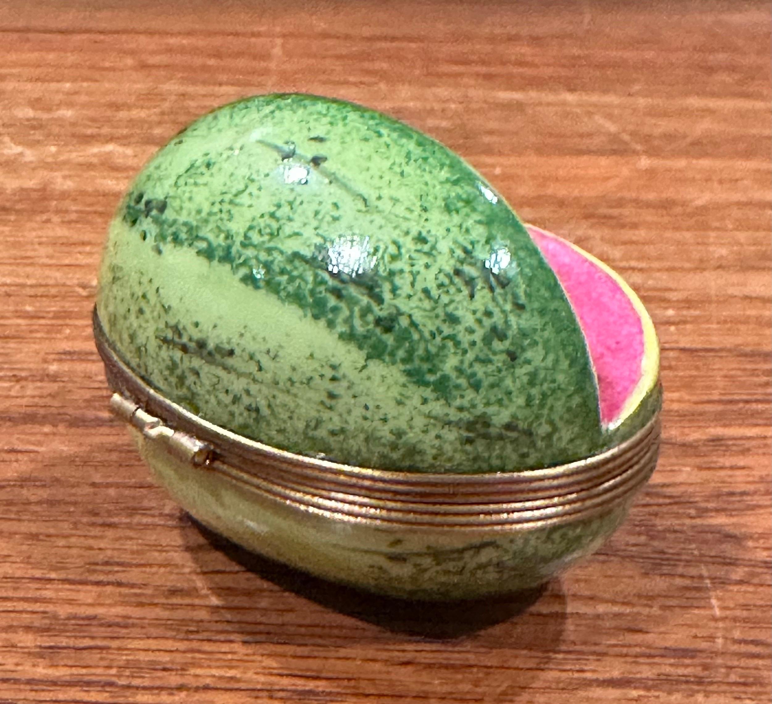Caja de baratijas de porcelana Peint Main Vintage Cut Watermelon de Limoges 6