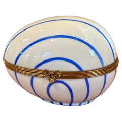 Grande boîte à bijoux Peint Main Vintage en porcelaine de Limoges