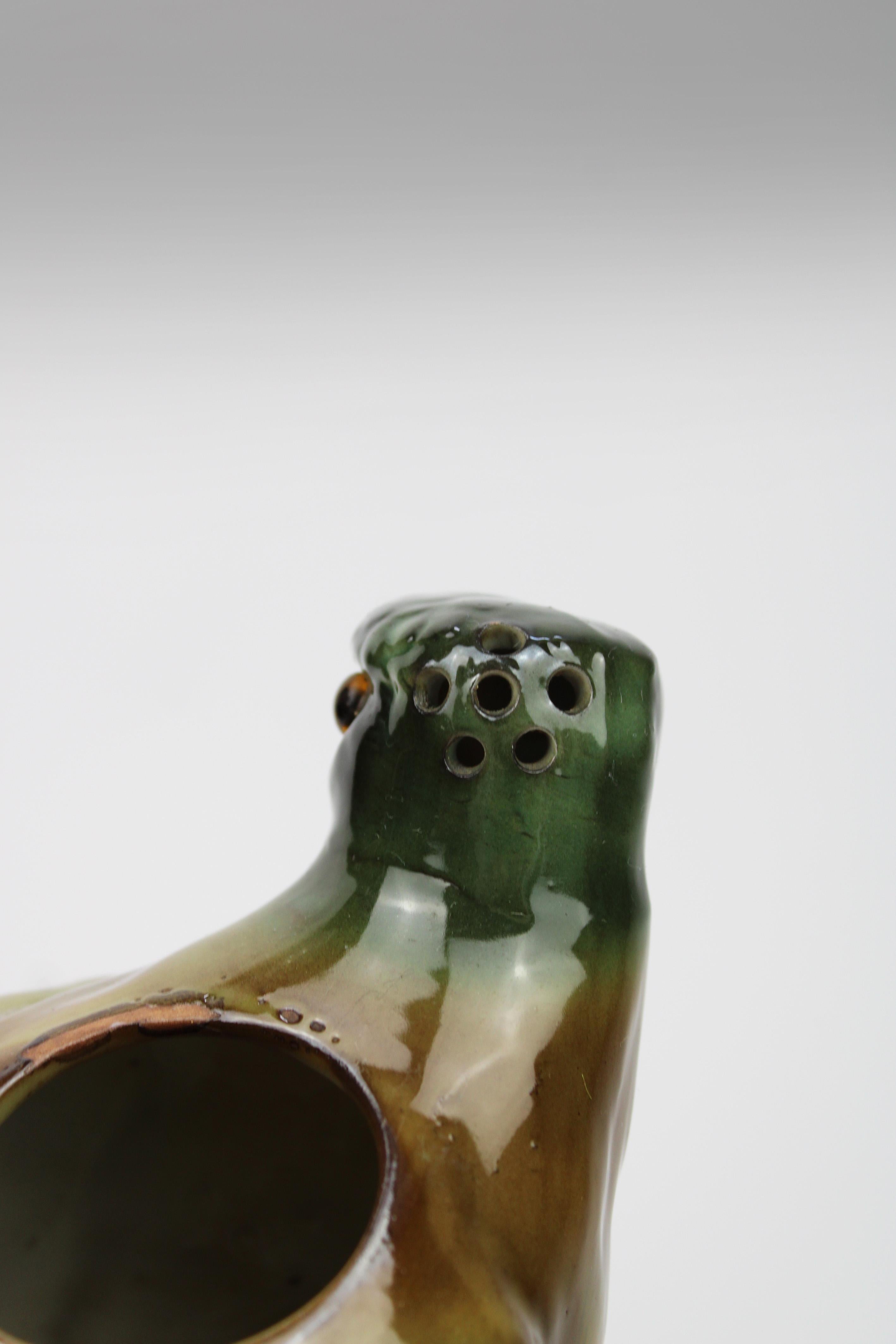 20th Century Porcelain Perfume Aerozon Falcon Glass Eyes Art Deco Marked 1920's Germany For Sale