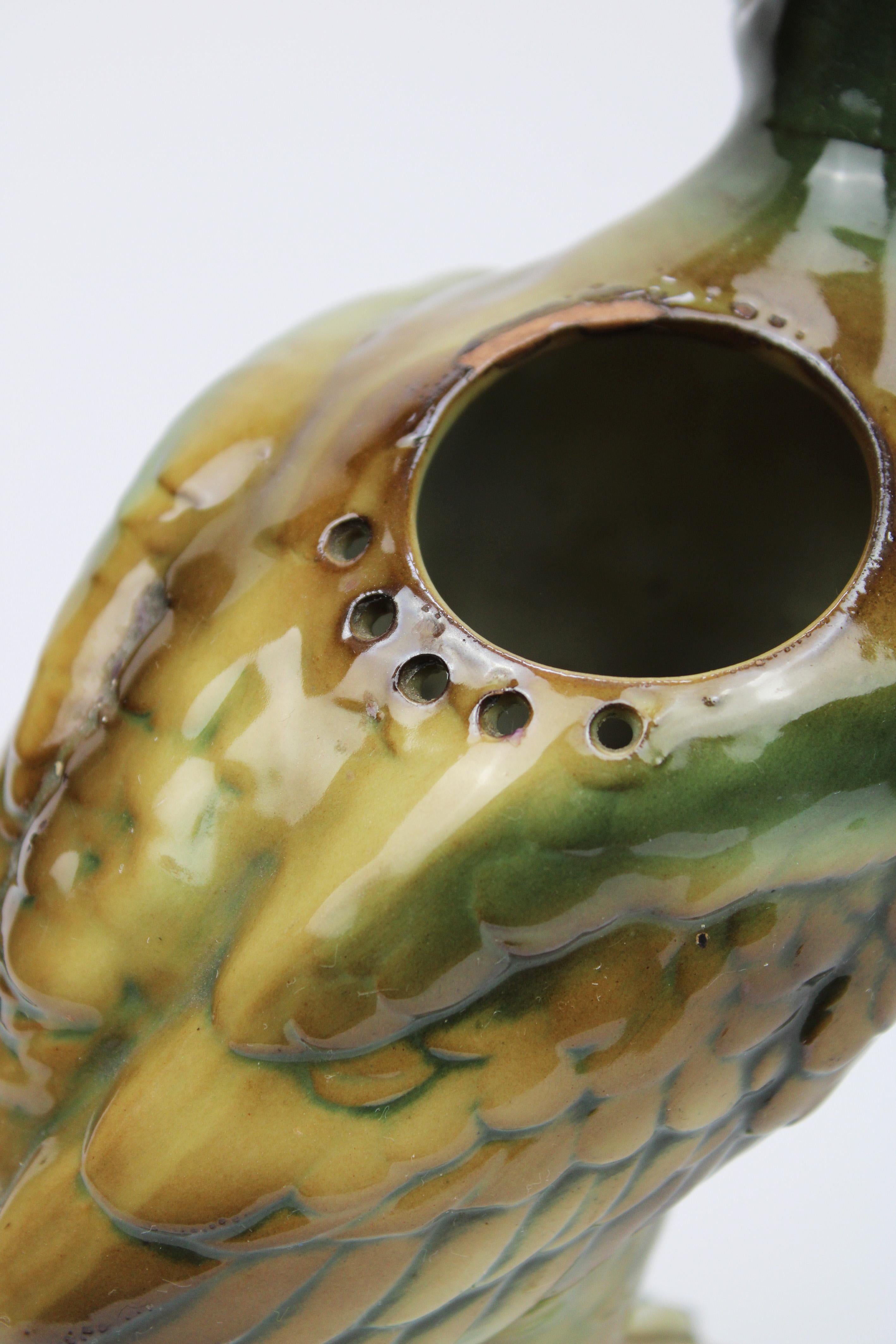 Porcelain Perfume Aerozon Falcon Glass Eyes Art Deco Marked 1920's Germany For Sale 1