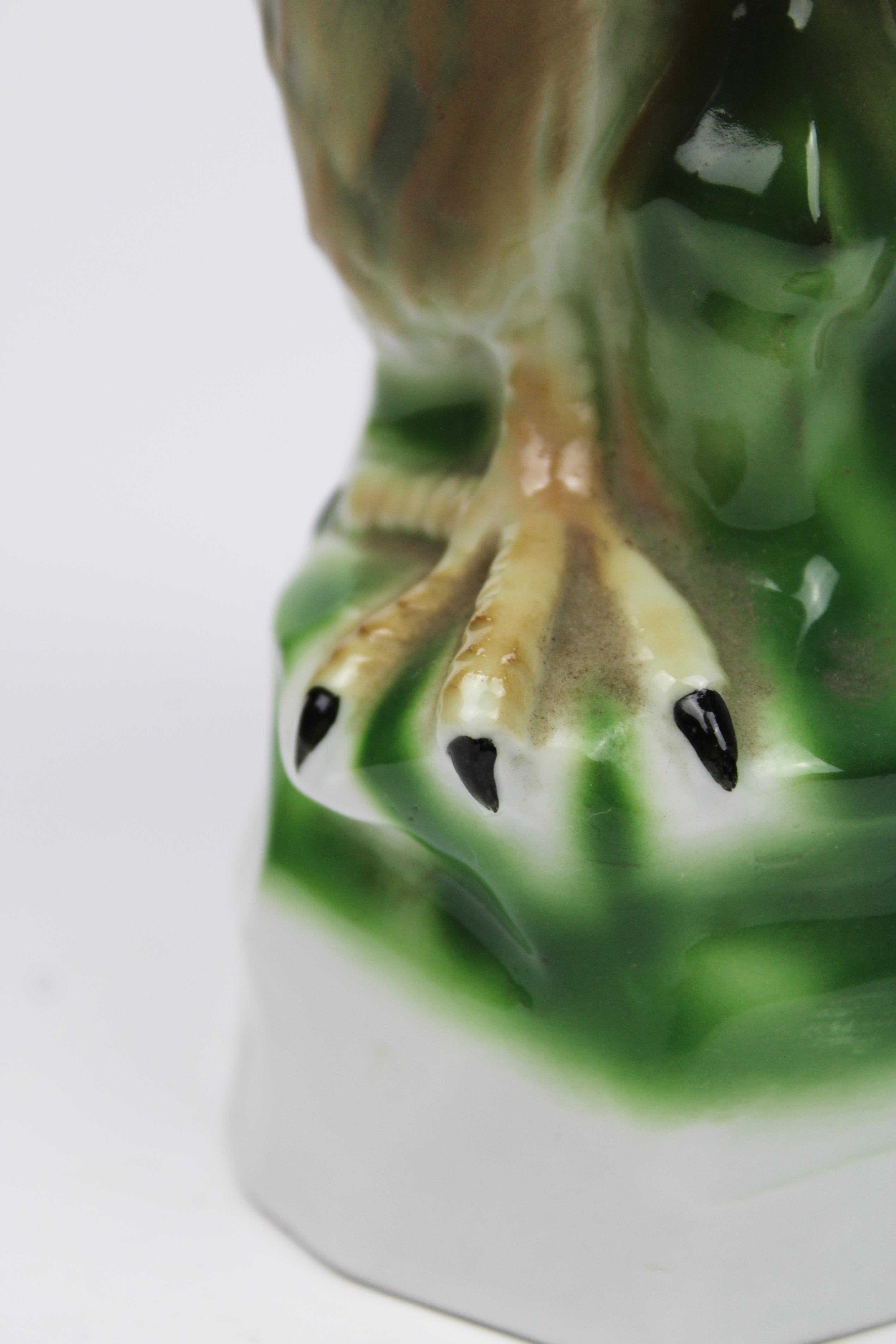 Porcelain Perfume Aerozon Falcon Glass Eyes Art Deco Marked 1920's Germany For Sale 3