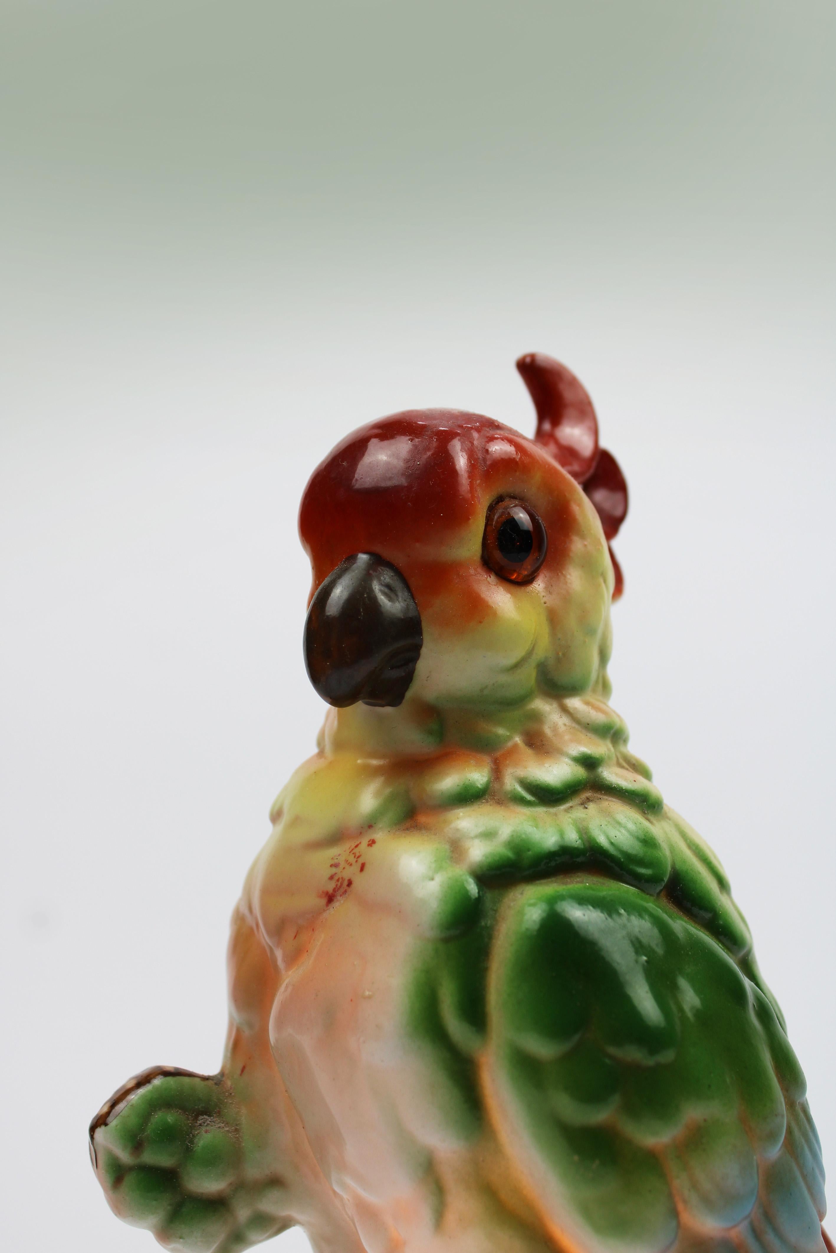 20th Century Porcelain Perfume Lamp Art Deco Cockatoo 1930's Germany For Sale