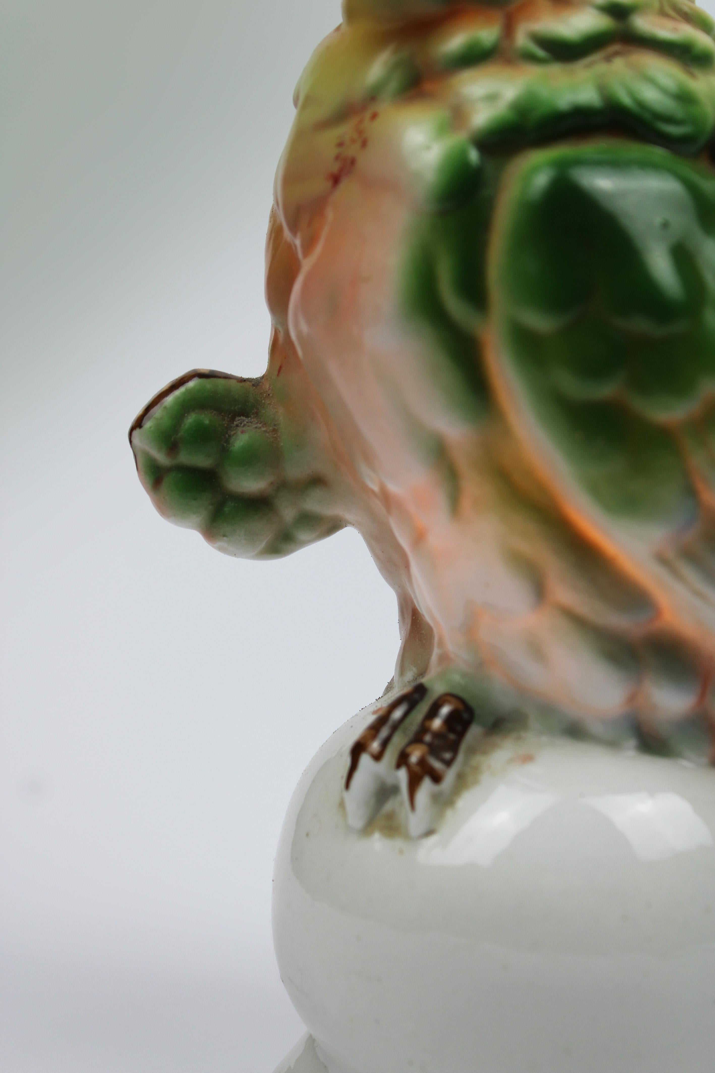 Porcelain Perfume Lamp Art Deco Cockatoo 1930's Germany For Sale 3