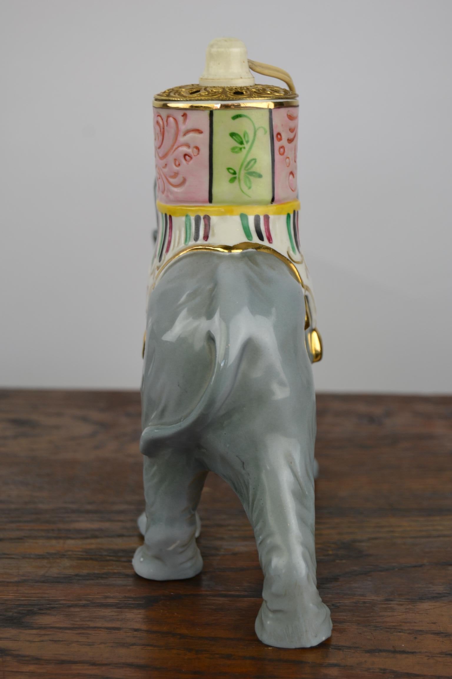 Elephant Perfume Lamp, Porcelain, Germany , 1950s For Sale 2