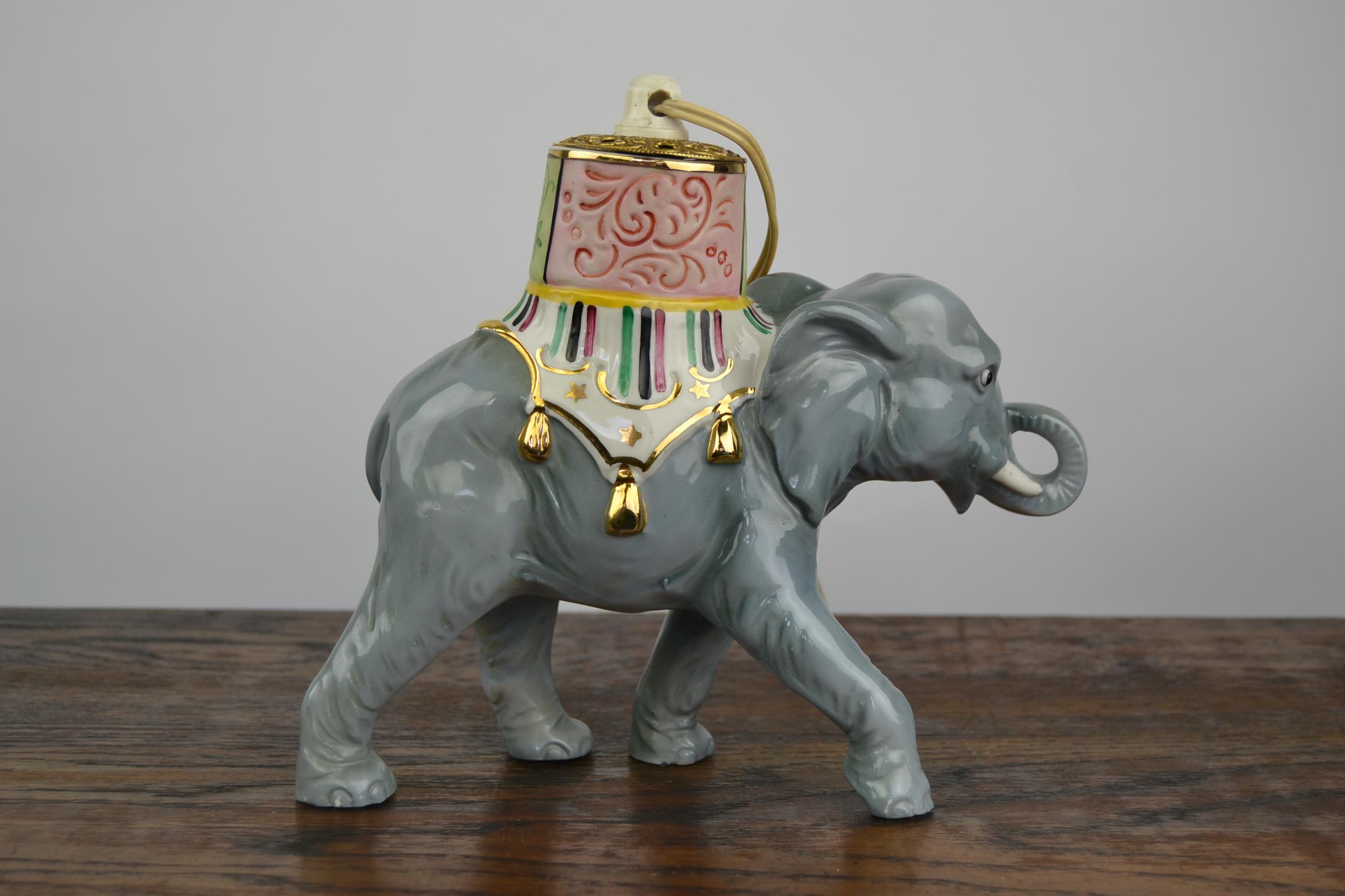 Elephant Perfume Lamp, Porcelain, Germany , 1950s For Sale 3