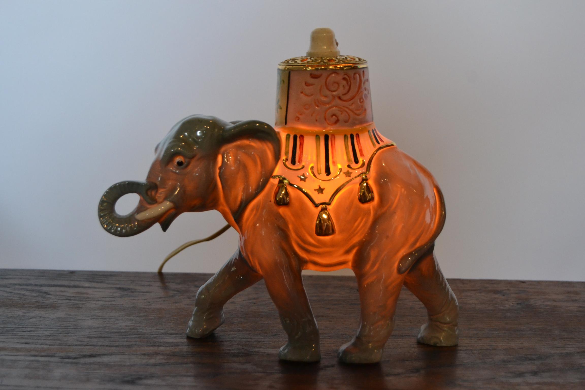 Elephant Perfume Lamp, Porcelain, Germany , 1950s For Sale 7