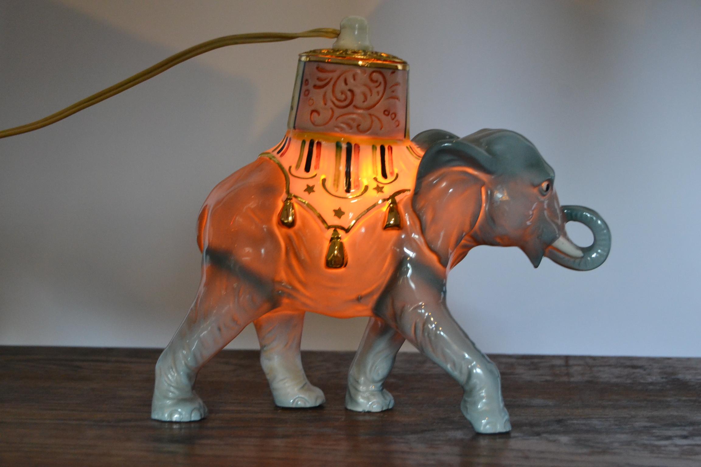 Elephant Perfume Lamp, Porcelain, Germany , 1950s For Sale 8