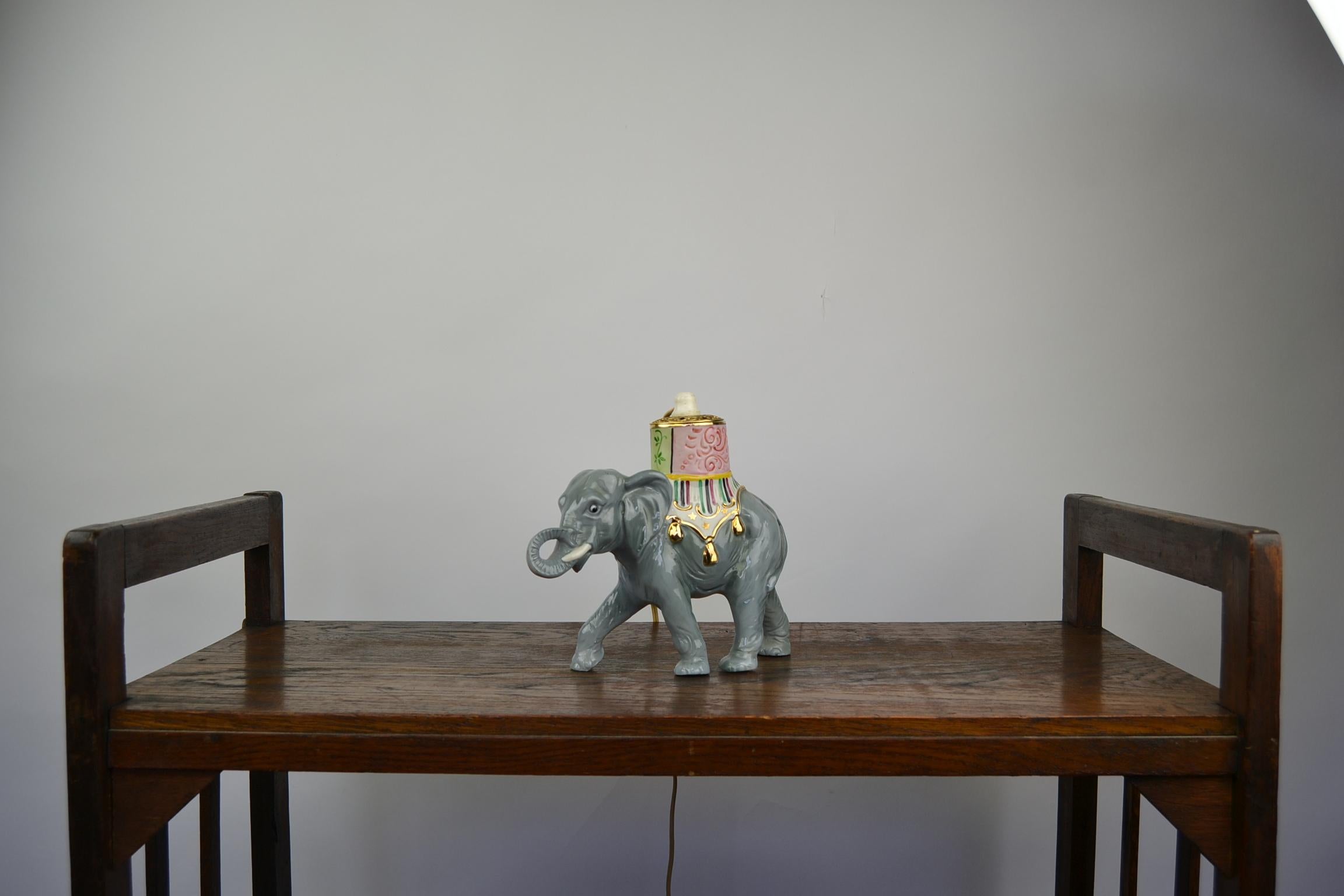 Elephant Perfume Lamp, Porcelain, Germany , 1950s For Sale 10
