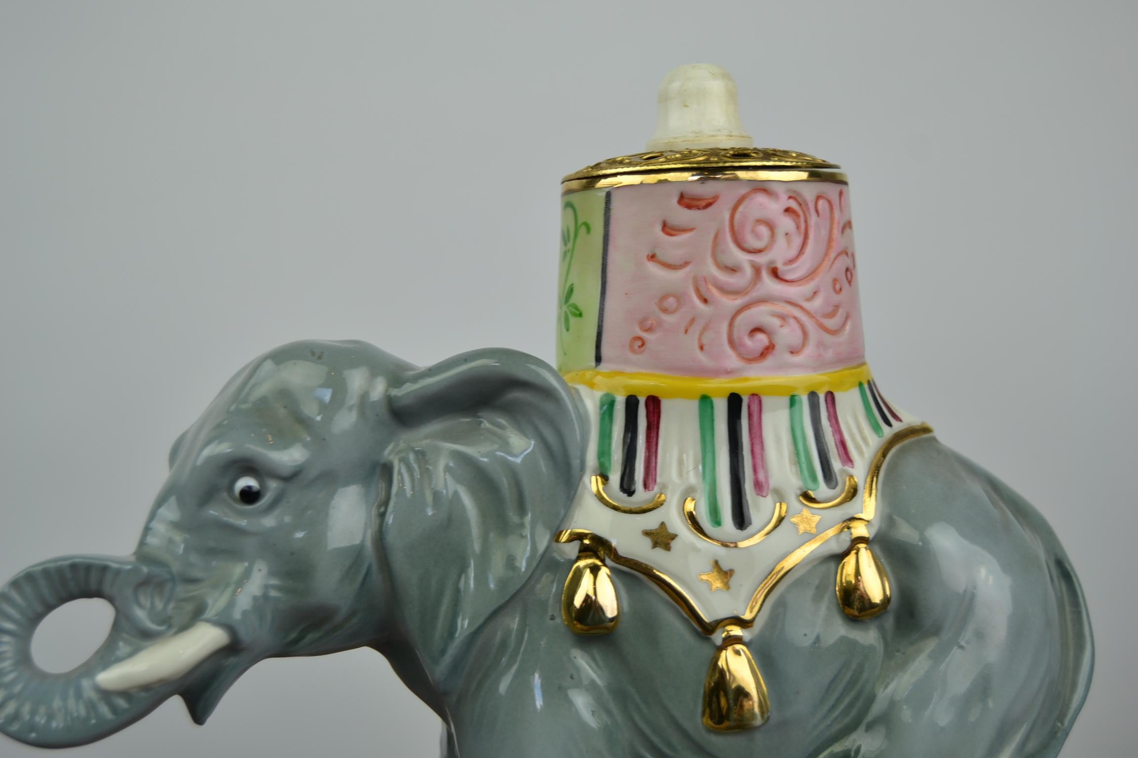 Elephant Perfume Lamp, Porcelain, Germany , 1950s In Good Condition For Sale In Antwerp, BE