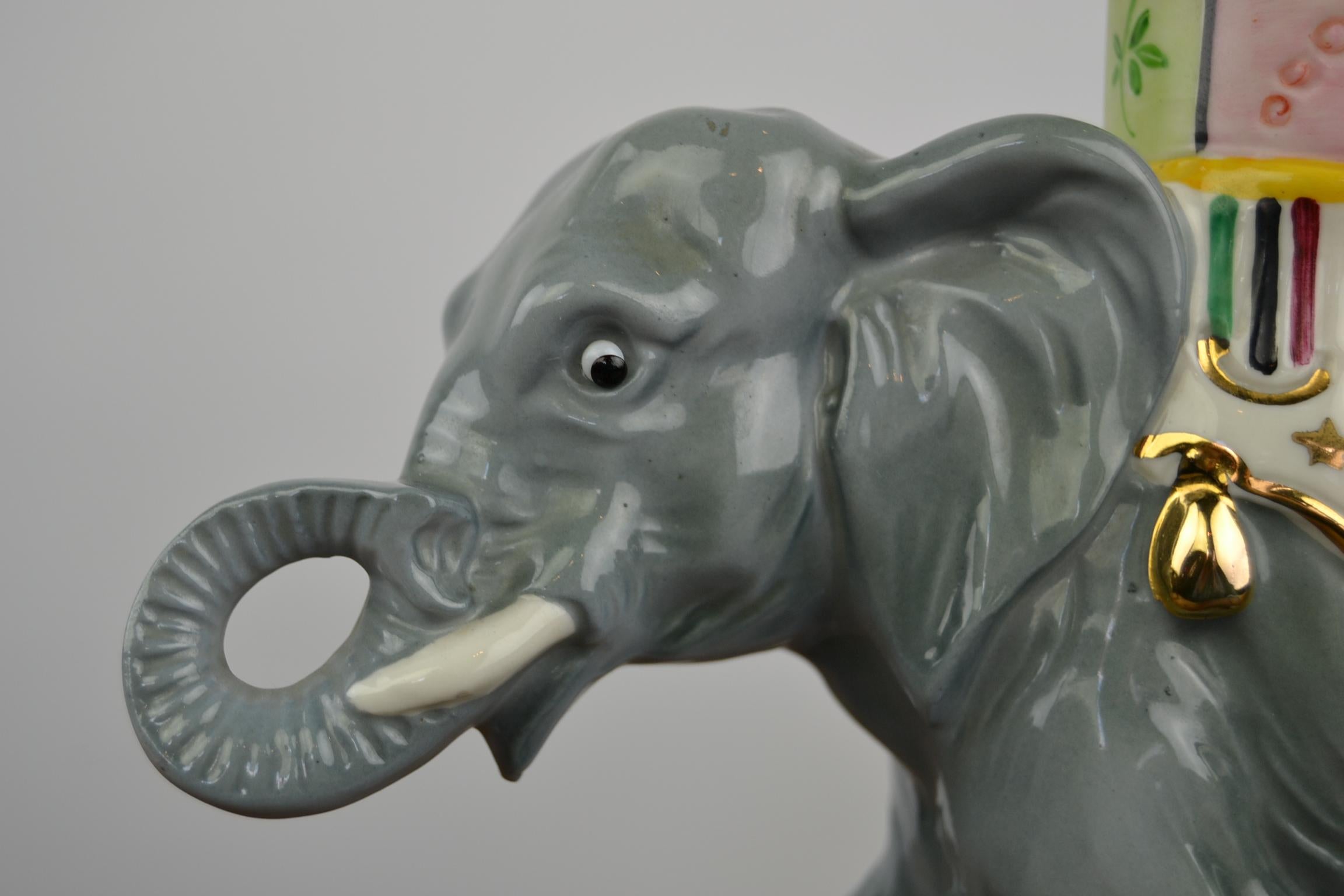 20th Century Elephant Perfume Lamp, Porcelain, Germany , 1950s For Sale