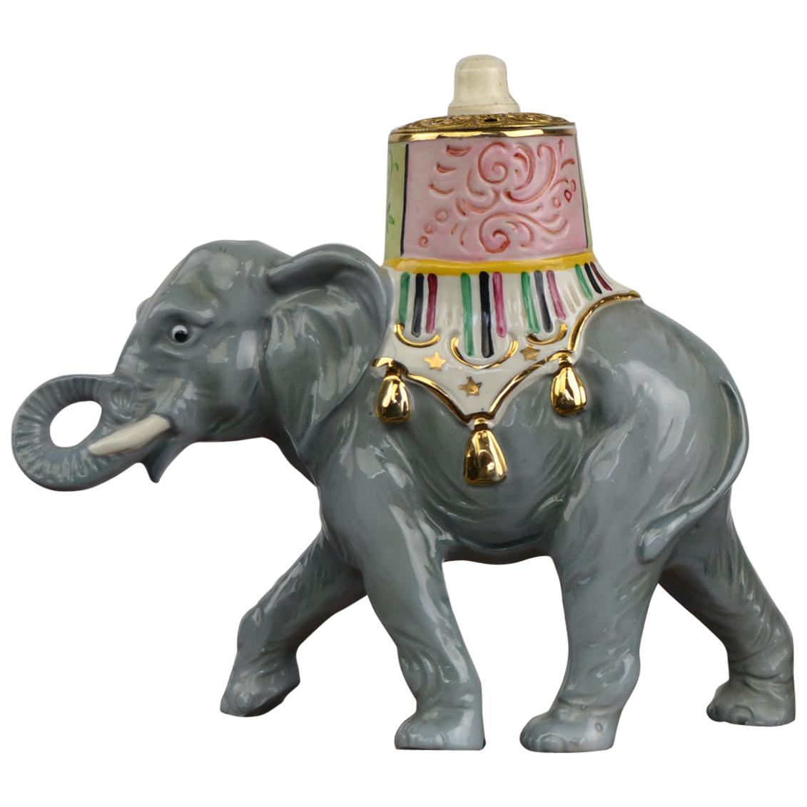 Lampe à parfum éléphant, porcelaine, Allemagne, années 1950