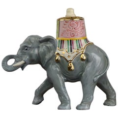 Vintage Elephant Perfume Lamp, Porcelain, Germany , 1950s