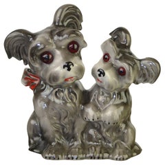 Porcelain Perfume Lamp with 2 Dogs, Germany, 1950s
