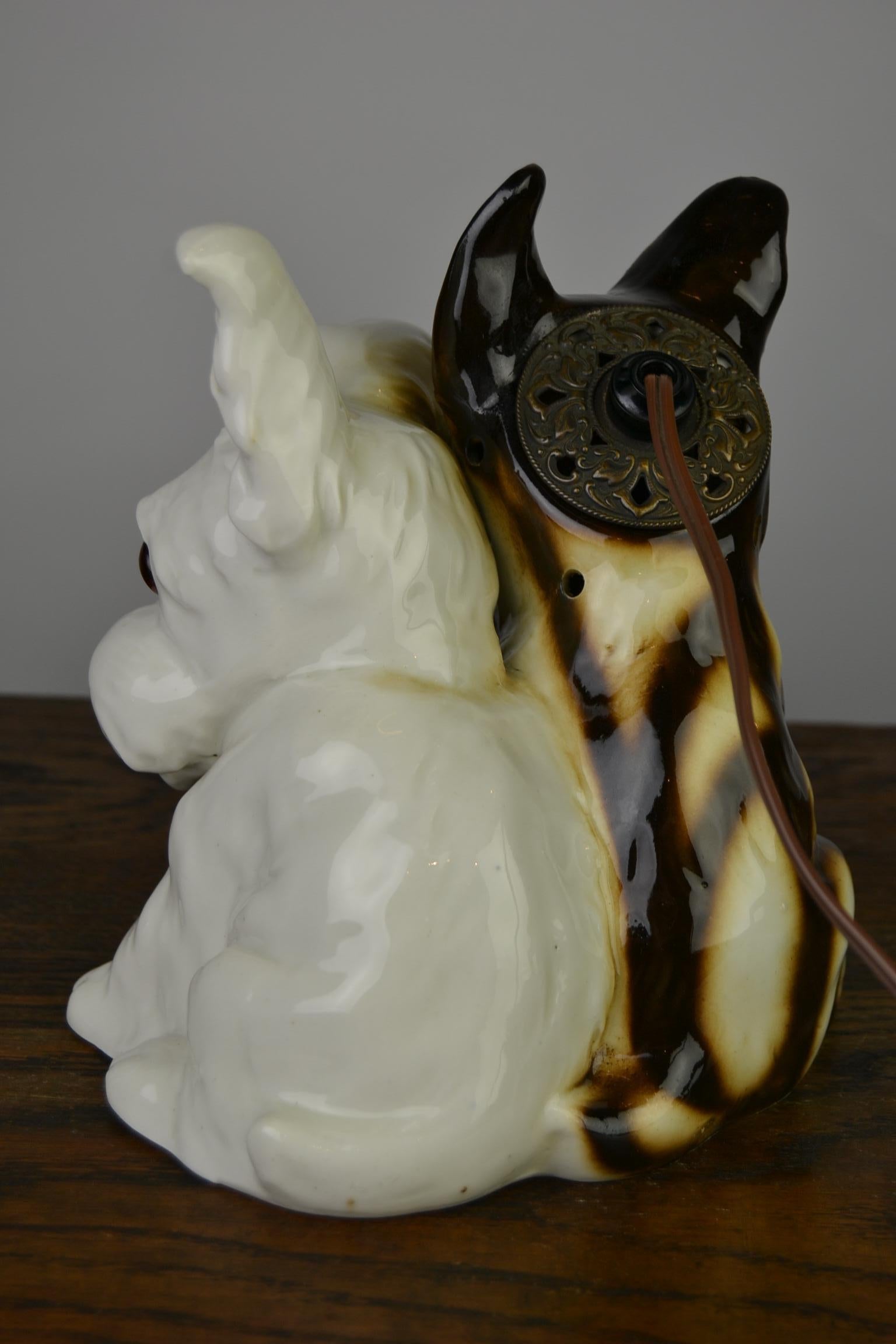 Porcelain Perfume Lamp with Two Dogs, Germany, 1950s 10