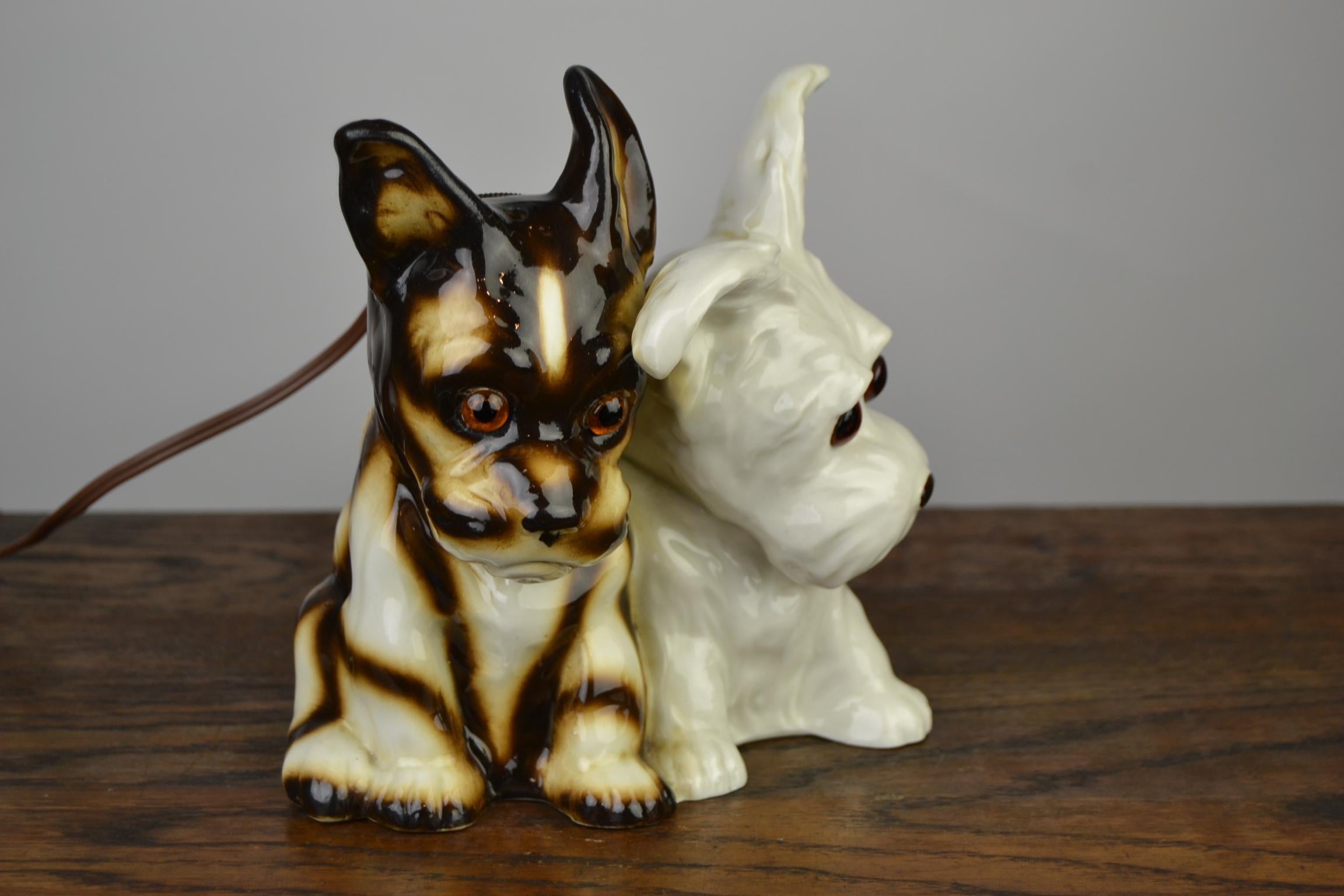 Porcelain Perfume Lamp with Two Dogs, Germany, 1950s 14