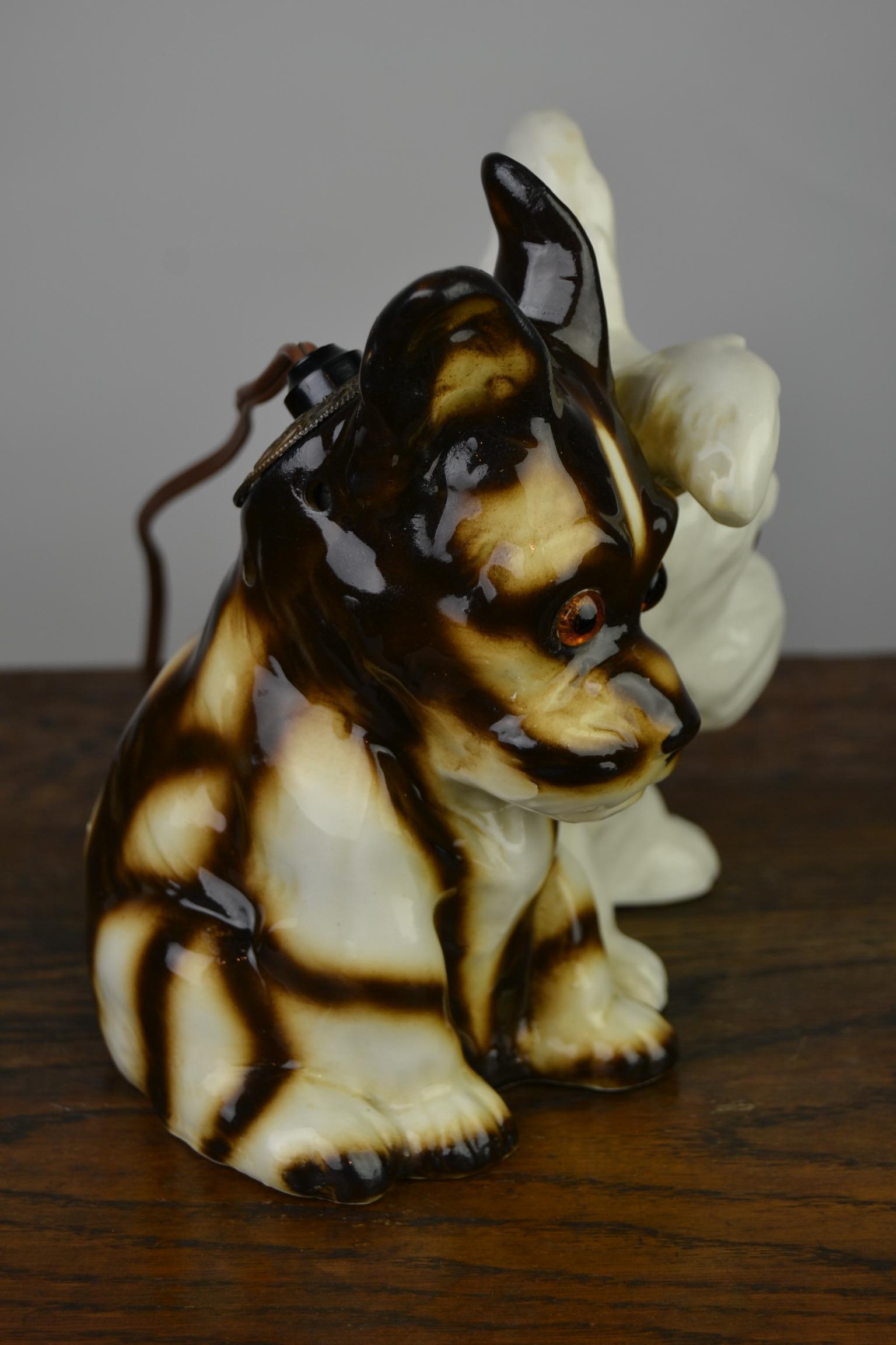 Porcelain Perfume Lamp with Two Dogs, Germany, 1950s 5
