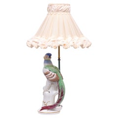 Porcelain Pheasant Table Lamp Germany 1950s