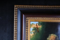 Porcelain Picture Plate Painting After Salomon Koninck "The Hermit"