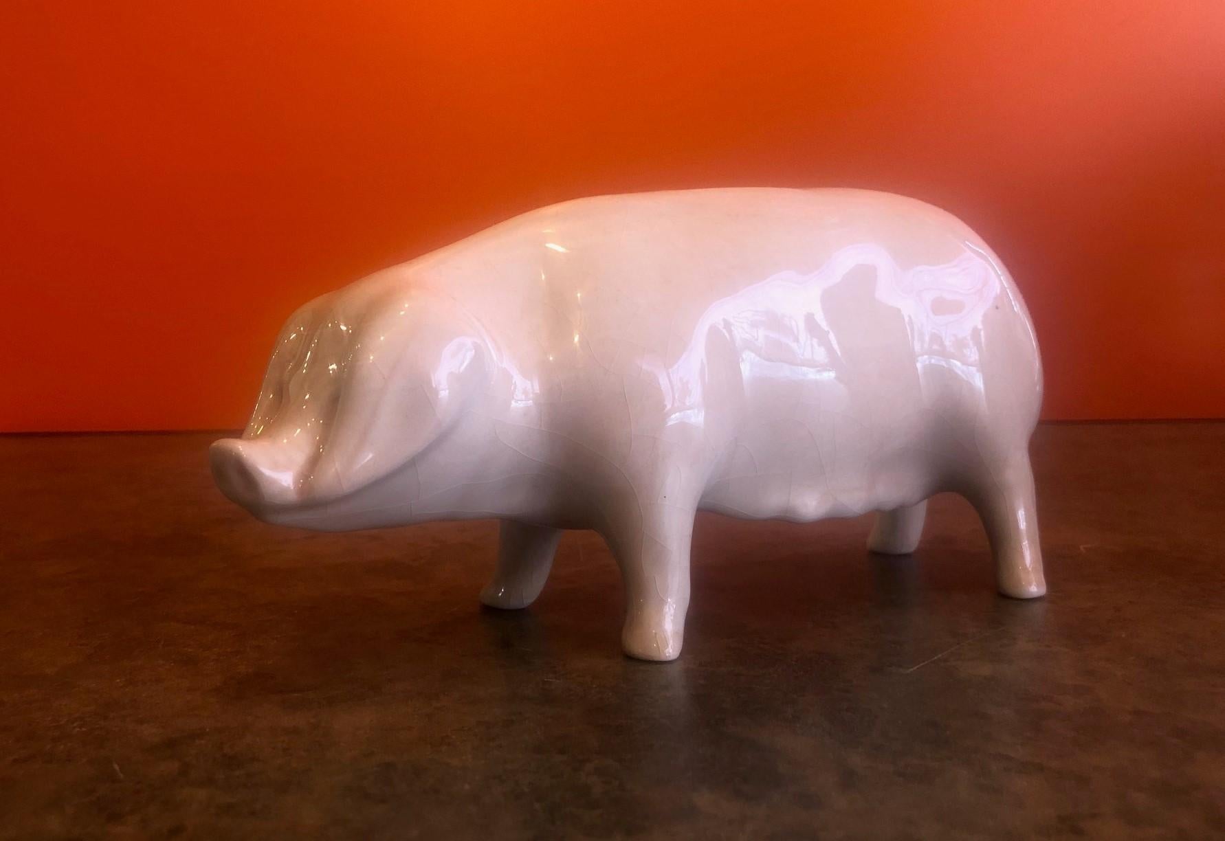 English Porcelain Piggy Bank by Bovey Pottery For Sale