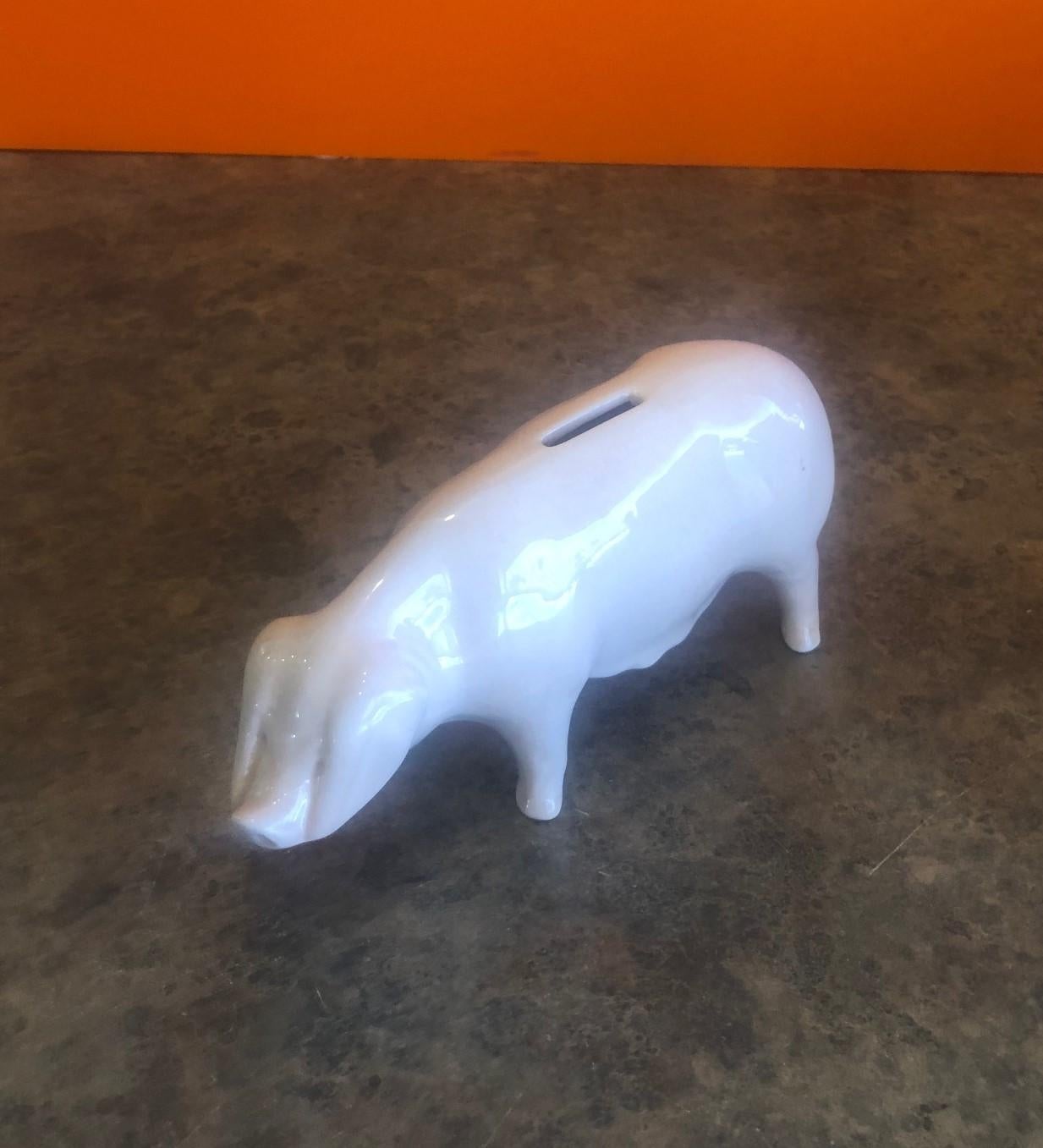 Porcelain Piggy Bank by Bovey Pottery For Sale 1