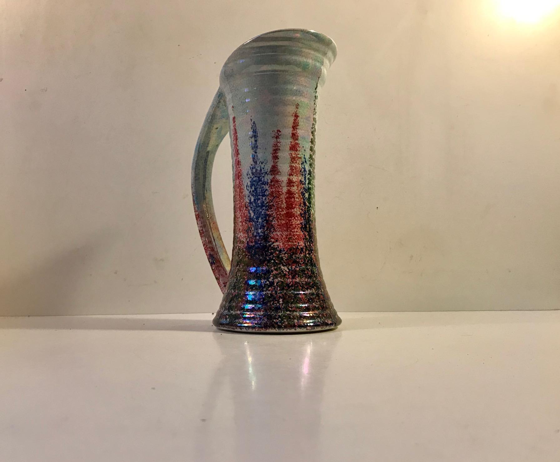 Art Deco Porcelain Pitcher with Psychedelic Lustre from Royal Art Pottery, 1930s