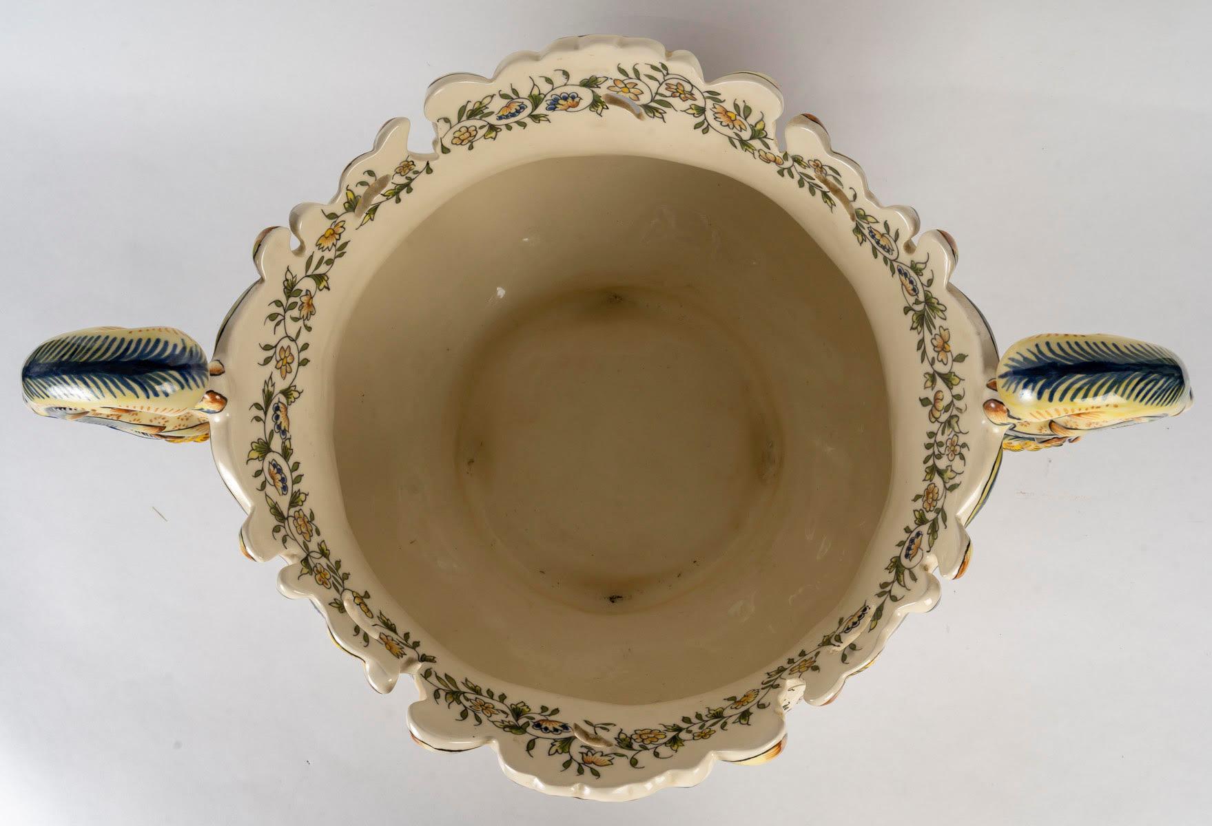 Vaso per piante in porcellana di Desvres, XX secolo, stile Napoleone III. in vendita 5