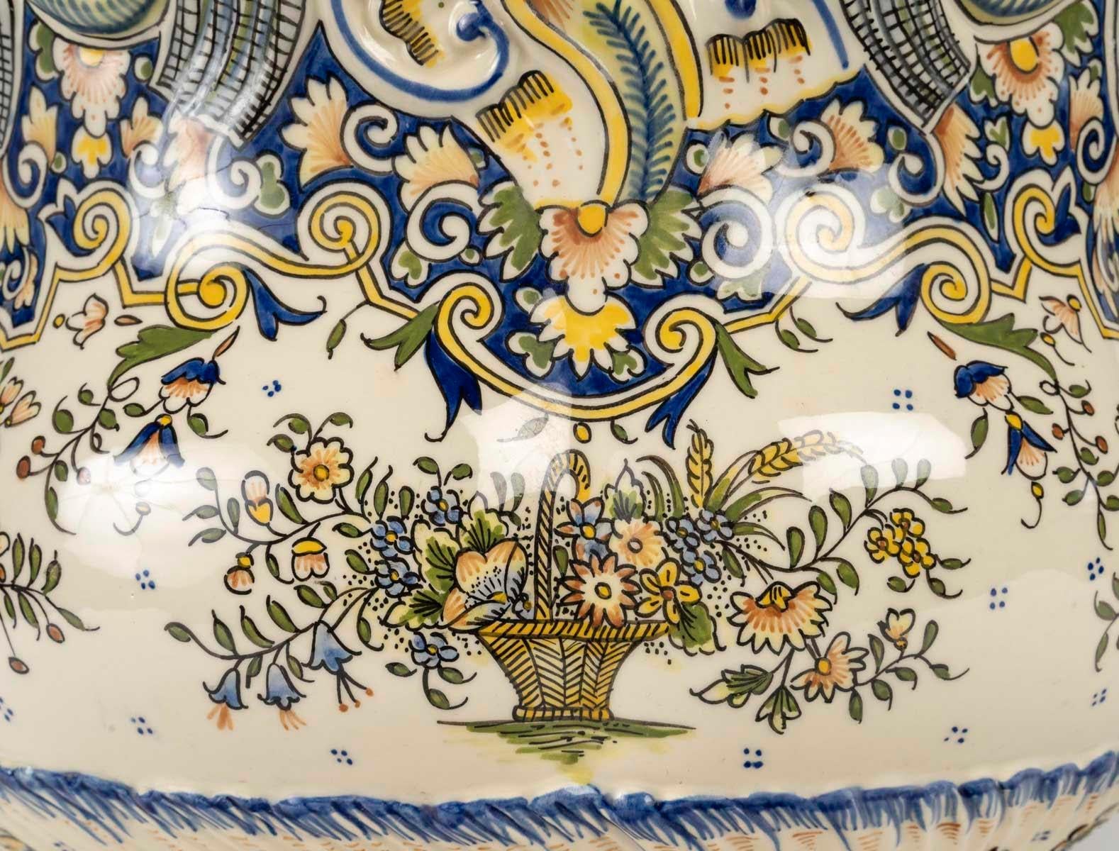 Vaso per piante in porcellana di Desvres, XX secolo, stile Napoleone III. in vendita 4