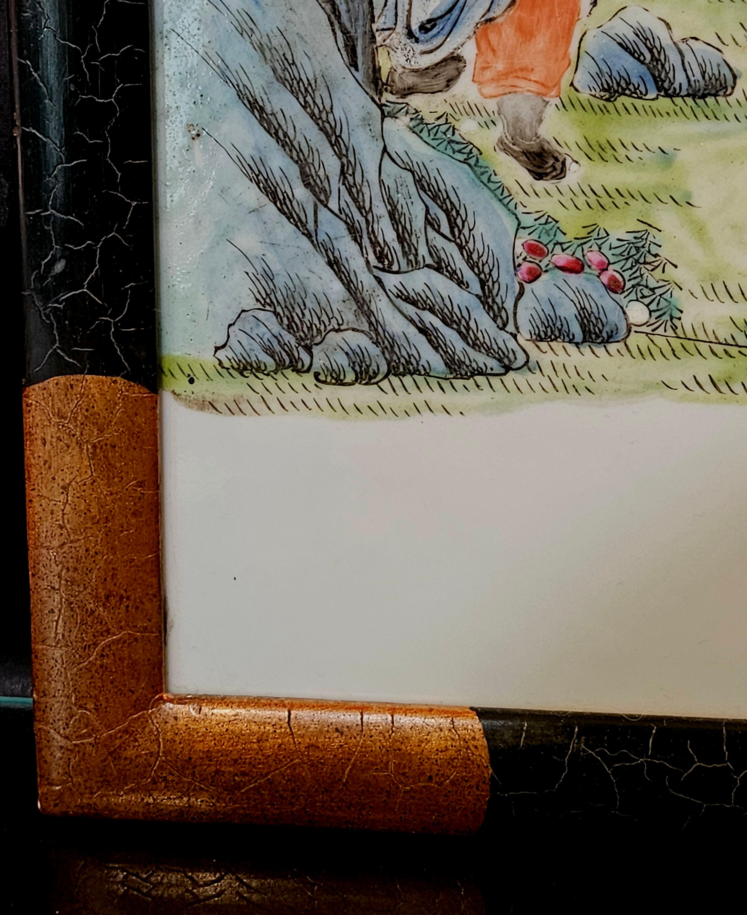 Plakette aus Porzellan. China. Zeit der Republik ca. 1930. im Angebot 1