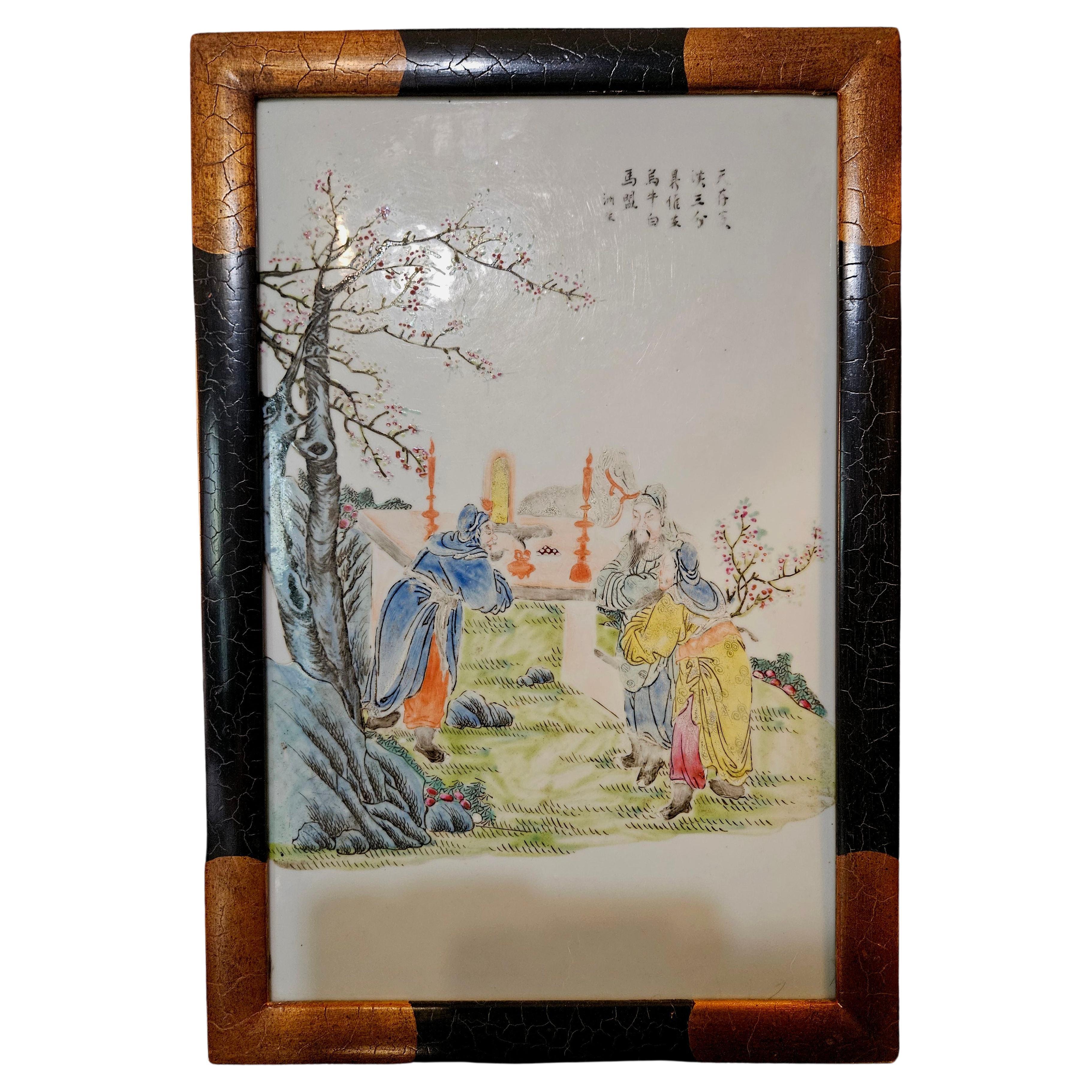 Plakette aus Porzellan. China. Zeit der Republik ca. 1930. im Angebot