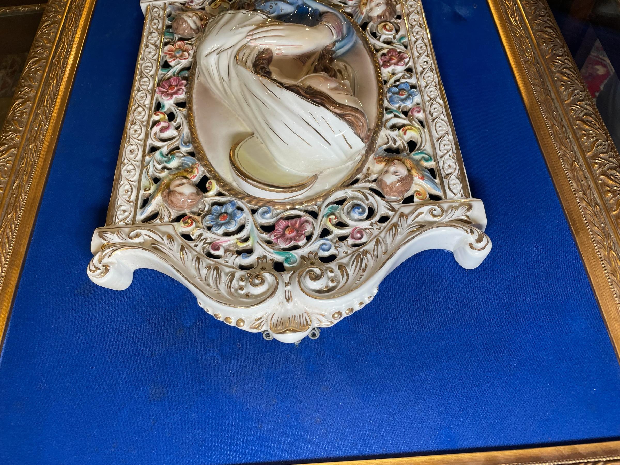 Rococo Porcelain Plaque Of The Holy Virgin Mary  For Sale