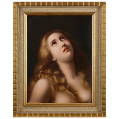 Porcelain Plaque Painted with Mary Magdalene by K.P.M