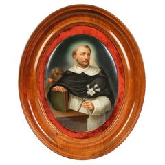 Porcelain Plaque "Saint Dominic", Europe, Second Half of 19th Century