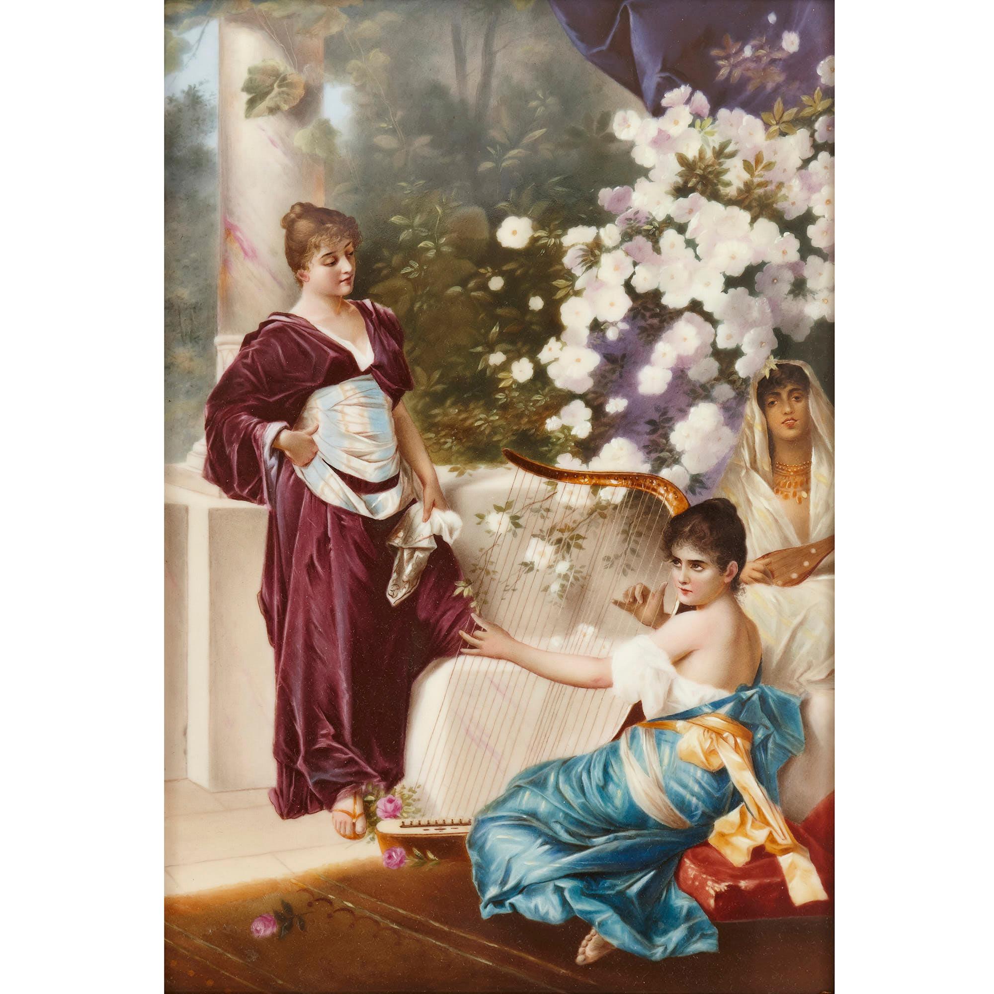 This painted porcelain plaque is a Fine work of art, and a beautiful example of the quality of the Konigliche Porzellan-Manufaktur’s (KPM factory’s) output in the 19th century. Established in 1763 by King Frederick II of Prussia (known as Frederick