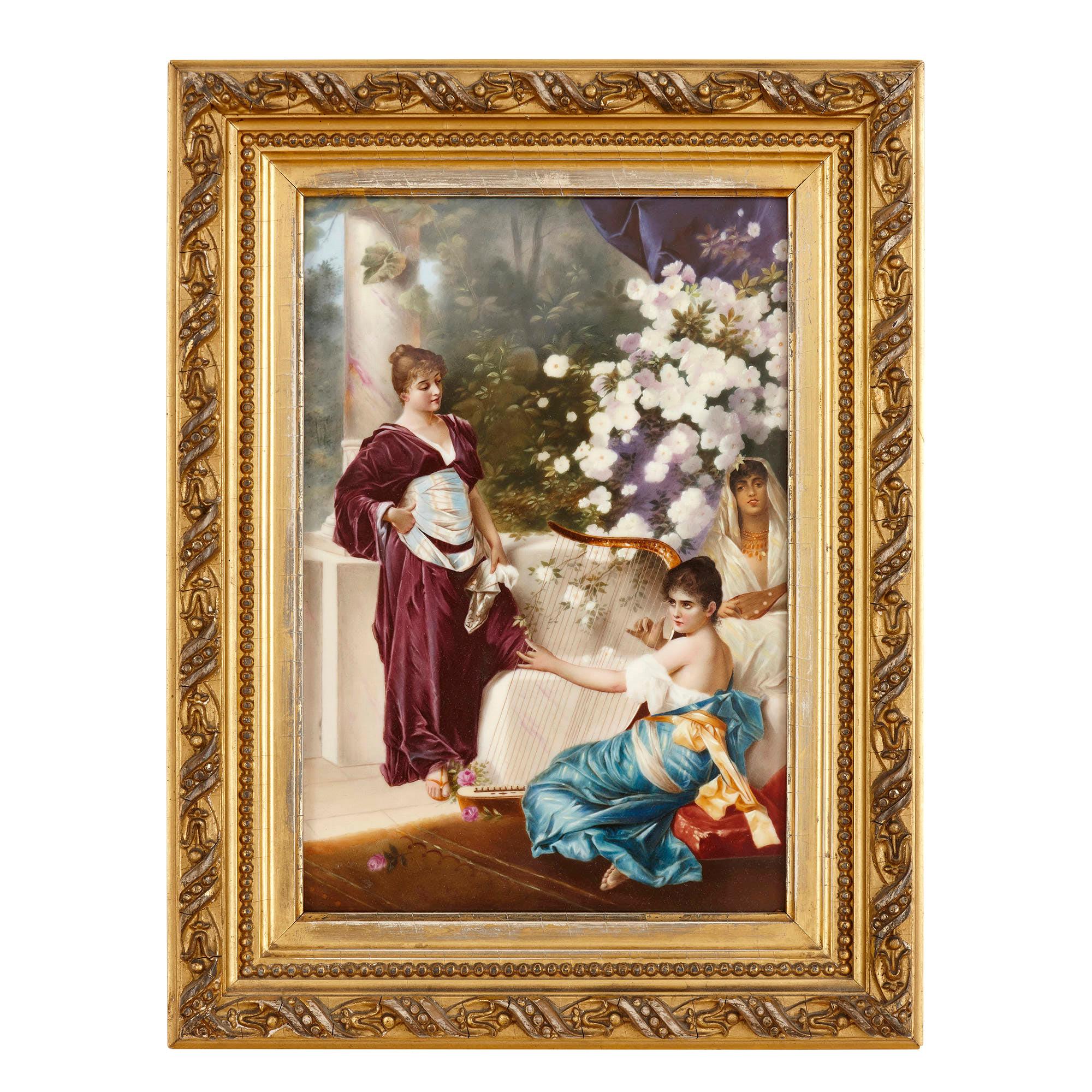 Porcelain Plaque with Orientalist Painting by KPM