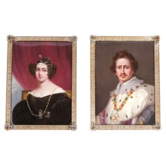 Porcelain Plaques of King Ludwig I and Countess of Bavaria