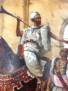 Porcelain Plate Depicts Arab Horseman, France, 19th Century