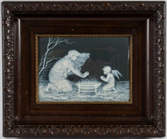 Porcelain Plate, Framed Bas-Relief, Limoges Work, 19th Century.