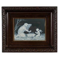 Porcelain Plate, Framed Bas-Relief, Limoges Work, 19th Century.