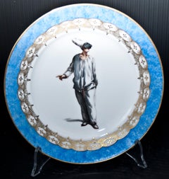 Porcelain Plate, Pulcinella, Probably Manufactured Ginori