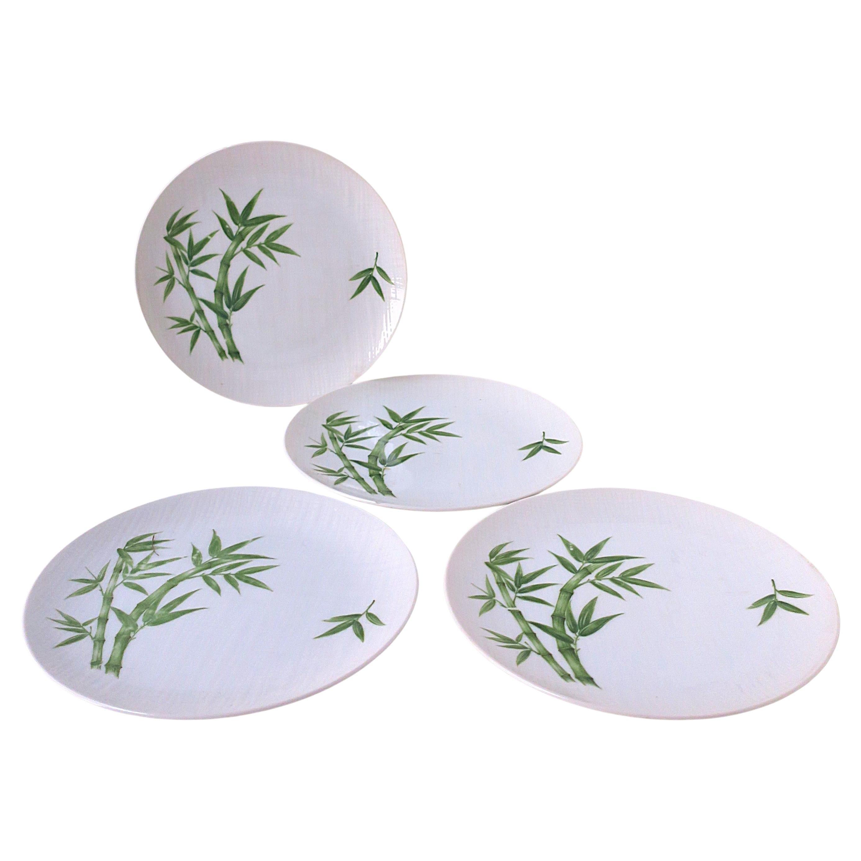 Porcelain Plates Bamboo Design For Sale