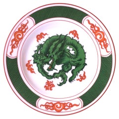 Porcelain Plates with Dragon Design, Set of 2