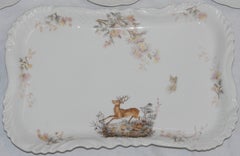 Porcelain Platter and Plates Carlsbad of Austria with Animal Theme