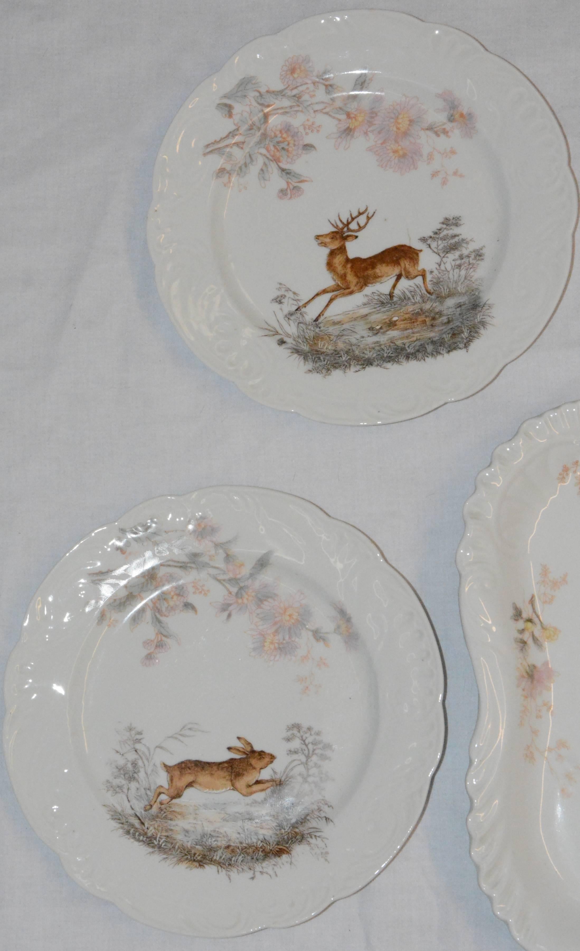 Other Porcelain Platter and Plates Carlsbad of Austria with Animal Theme For Sale